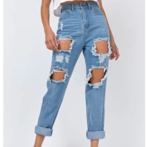 Lazulli Ripped Jeans Mid Wash Denim